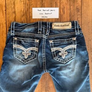 Rock Revival Women’s Blue Bootcut Jeans - Distressed Wash